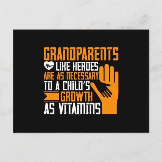 おばあちゃん – 祖父母とヒーロー ポストカード (正面)