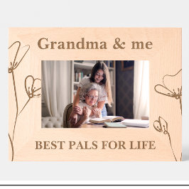 おばあちゃん&私フラワーズカスタムウッドフレーム レーザー彫刻フレーム
