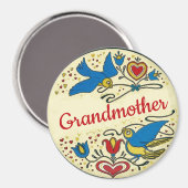 おばあちゃん、編集文字を追加、 マグネット (正面/裏面)