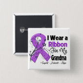 おばあちゃん – 膵臓がんリボン 缶バッジ (正面&裏面)