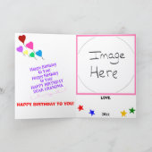 おばあちゃん 誕生日 ピンク カップケーキ 写真 カード (内部)