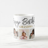 おばあちゃん 誕生日 5枚の写真 コラージュ 記念品 コーヒーマグカップ (中央)