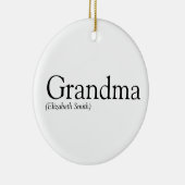 おばあちゃん 黒と白の楽しい時間 セラミックオーナメント (右)