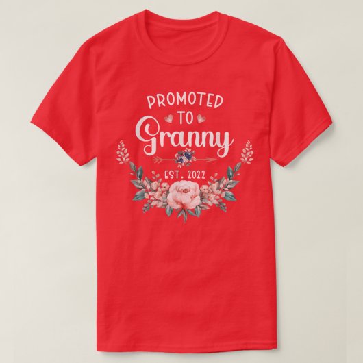 おばあちゃんEst 2022女性花初ティムに昇格 Tシャツ (デザイン正面)