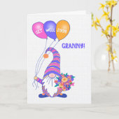 おばあちゃんGet Well格言バルーン花カード カード (黄色い花)