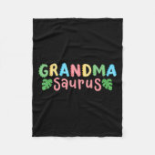 おばあちゃんSaurusキッズドノバースデーパーティーファミリー フリースブランケット (正面)
