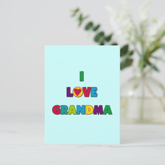 おばあちゃんTシャツとギフトが大好き ポストカード (スタンド正面)