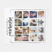 おばあカスタムちゃんが写真のコラージュを フリースブランケット (正面(横))