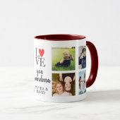 おばあパーソナライズされたさんへの写真コラージュ贈呈 マグカップ (正面右)