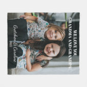 おばあパーソナライズされたちゃんとおじいちゃんの写真愛  フリースブランケット (正面(横))