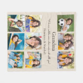 おばあパーソナライズされたんモダン写真集 フリースブランケット (正面(横))