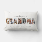 おばあモダンちゃんの写真コラージュメッセージが大好き  ランバークッション (正面)