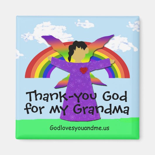 おばあ感謝していああ マグネット (正面)