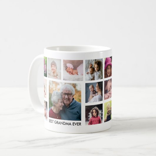 おばあ最高のちゃん18人家族写真コラージュ コーヒーマグカップ (正面左)