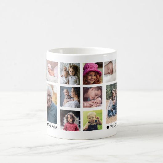 おばあ最高のちゃん18人家族写真コラージュ コーヒーマグカップ (中央)