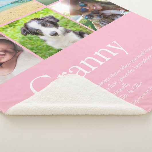 おばあ最高のちゃん、定義6の写真コラージュ シェルパブランケット (3/4)