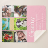 おばあ最高のちゃん、定義6の写真コラージュ シェルパブランケット (正面(横))