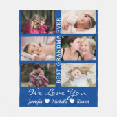 おばあ最高のちゃカスタムん·エバ·写真孫の名前 フリースブランケット (正面)