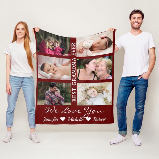 おばあ最高のちゃカスタムん·エバ·写真孫の名前 フリースブランケット (インサイチュ)