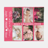 おばあ最高のちゃカスタムん·エバ·写真孫の名前 フリースブランケット (正面(横))