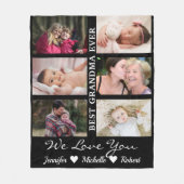 おばあ最高のちゃカスタムん·エバ·写真孫の名前 フリースブランケット (正面)