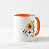 おばあ最高のんエバーフローラひまわりパーソナライズされた マグカップ (正面右)