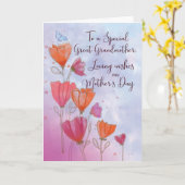 おばあ素晴らしさまのお母さんの日はオレンジが大好き  カード (黄色い花)