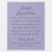 おばあ素晴らしちゃんが子供たちに献上のメッセージ フリースブランケット (正面)