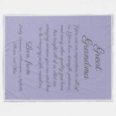 おばあ素晴らしちゃんが子供たちに献上のメッセージ フリースブランケット (正面(横))