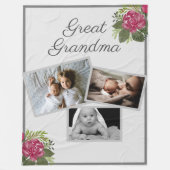 おばあ素晴らしんカスタムの子の写真 フリースブランケット (正面)