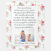 おばあ親愛ちゃん |写真と文字パーソナライズされた フリースブランケット (正面)