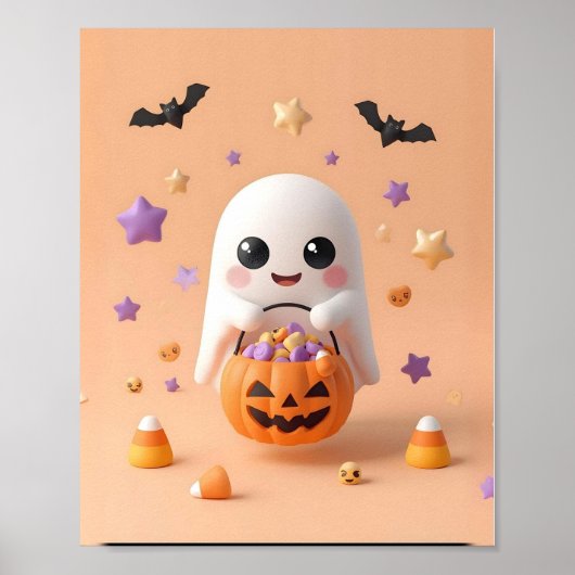 おばけがかわいすぎる – かわいいおばけのポスター ポスター (正面)