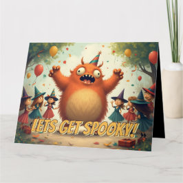 おばけと一緒にパーティーをしよう – かわいいモンスターのパーティー カード