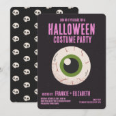 おばけと魔女のハロウィンパーティー 招待状 (正面/裏面)