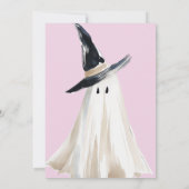 おばけと魔法使いと黒猫のピンクハロウィン招待状 招待状 (裏面)