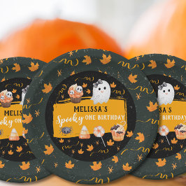 おばけな1歳のハロウィンお誕生日 ペーパープレート