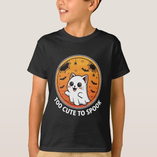 おばけにゃんこ ハロウィン Too Cute To Spook Tシャツ (正面)