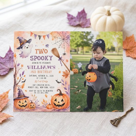 おばけのかぼちゃのハロウィン2歳の誕生日招待状 招待状