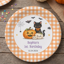 おばけのかわいいハロウィンお誕生日会ペーパープレート ペーパープレート