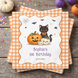 おばけのかわいいハロウィンお誕生日会用ナプキン スタンダードカクテルナプキン