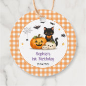おばけのかわいいハロウィン誕生日パーティーのお礼タグ フェイバータグ (裏面)