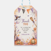 おばけのかわいいハロウィン誕生日パーティー ギフトタグ (正面)