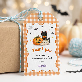 おばけのかわいいハロウィン誕生日パーティー ギフトタグ