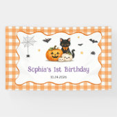 おばけのかわいいハロウィン誕生日パーティー 横断幕 (横)