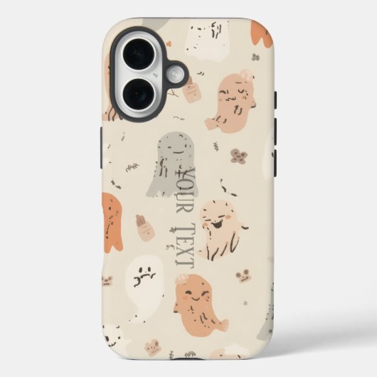おばけのかわいいハロウィンiPhone 16 カスタムケース Case-Mate iPhoneケース (裏面)