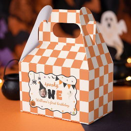 おばけのギンガムチェック ハロウィン バースデー パーティー 飾り箱 フェイバーボックス