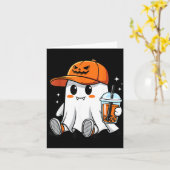 おばけのコーヒードリンク　ハロウィン仮装　コーヒー好き カード (黄色い花)