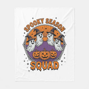 おばけのシーズンスクワッド かわいいお化け ハロウィンTシャツ_1 フリースブランケット