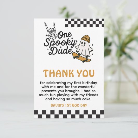 おばけのデュード ハロウィン誕生日 サンキューカード (スタンド正面)