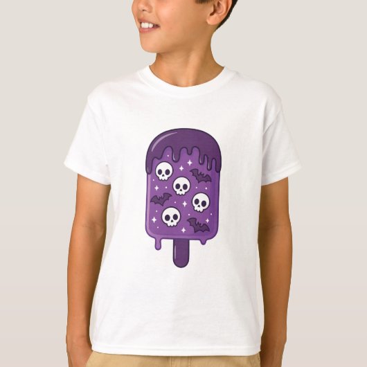 おばけのドクロアイスキャンディー 怖可愛いハロウィンお菓子 Tシャツ (正面)